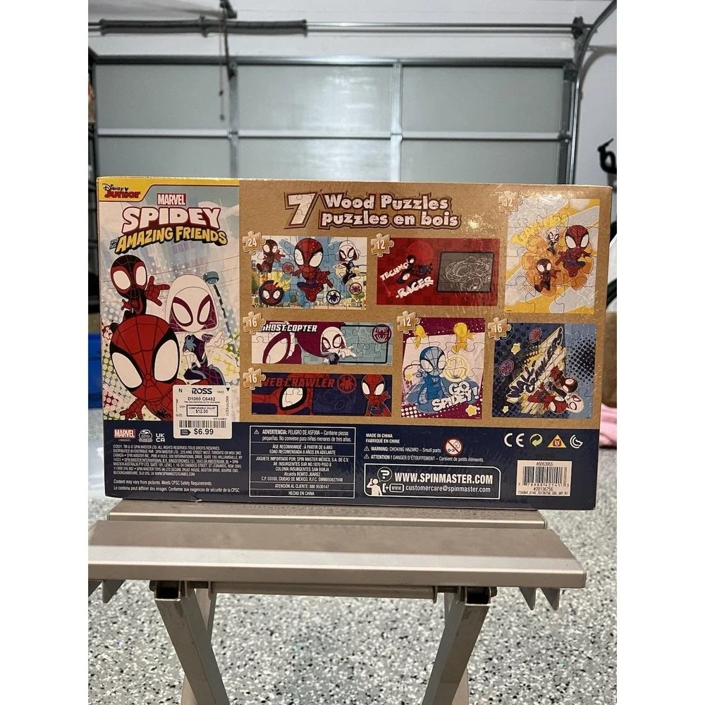 New Sealed Disney Jr Marvel Spidey And Amazing Friends 7 Wood Puzzle Set